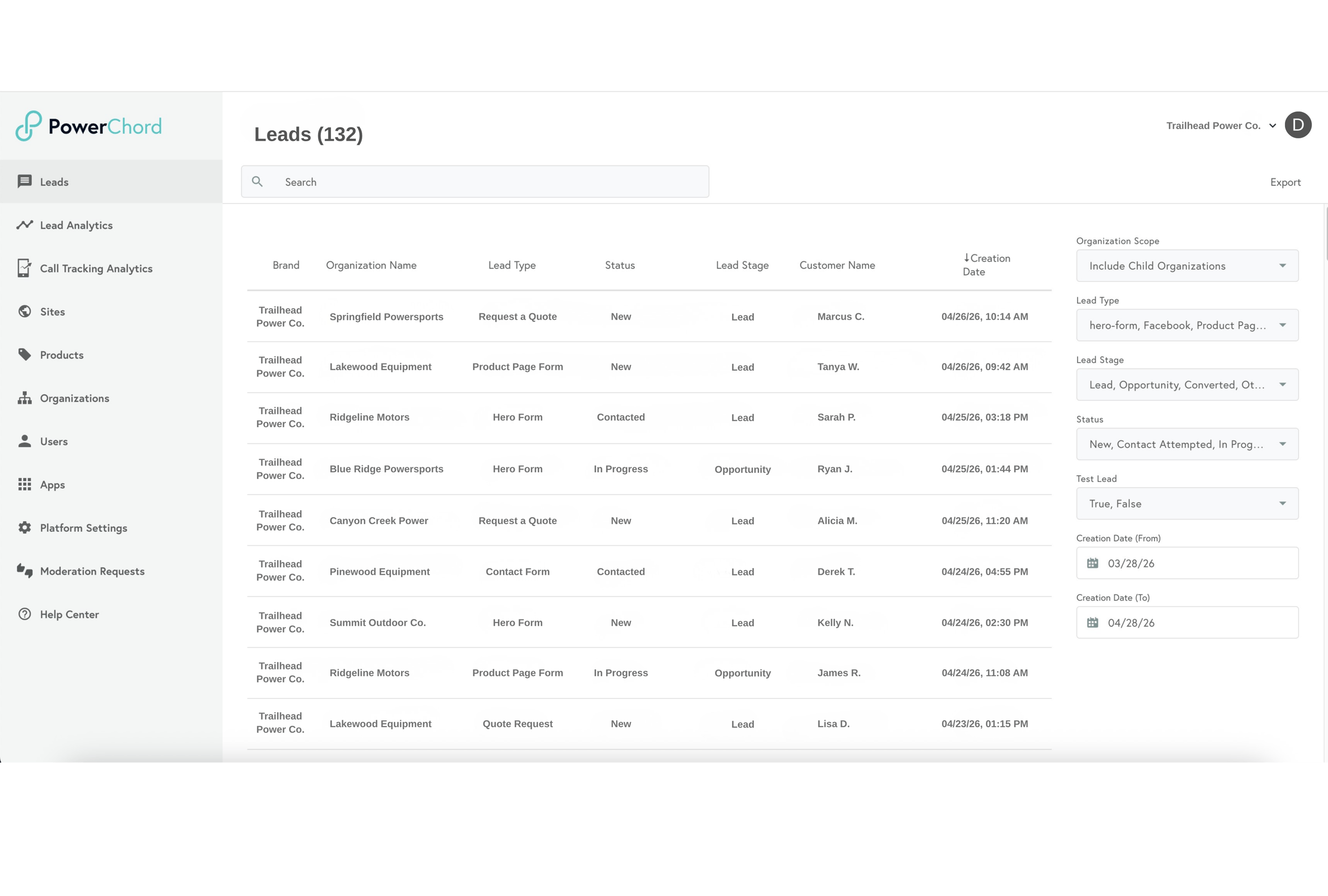 Microsite and Lead Management Dashboard